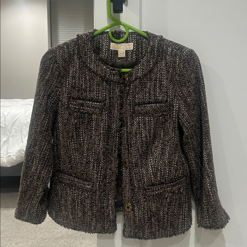 Michael Kors Brown Tweed Blazer